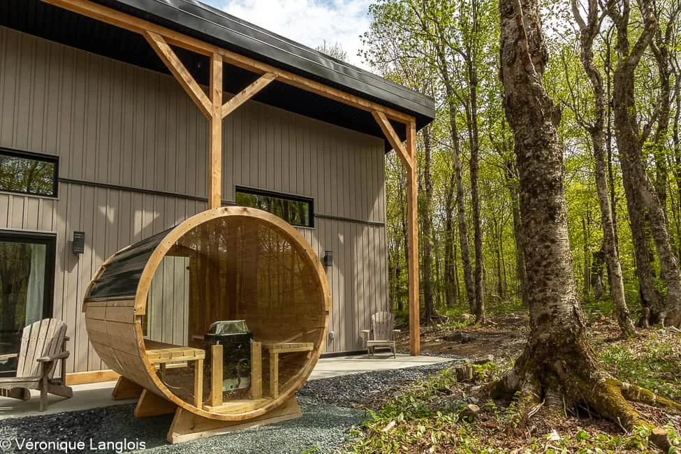 Private barrel sauna